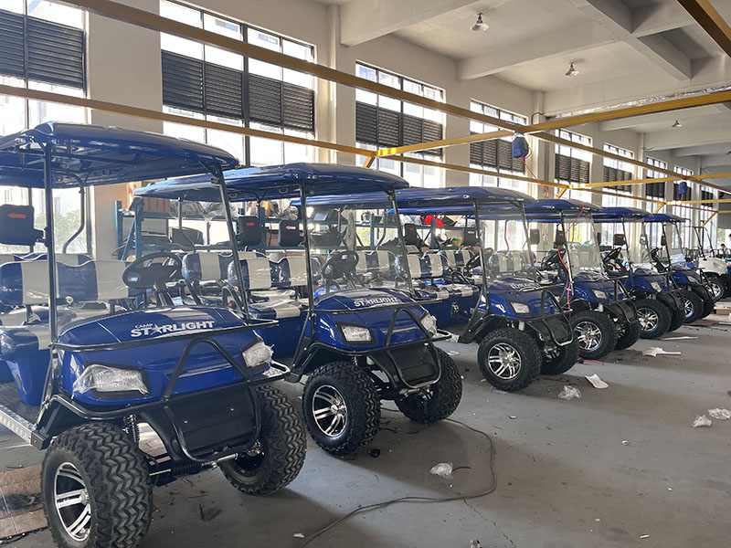 Six-seater petrol golf cart