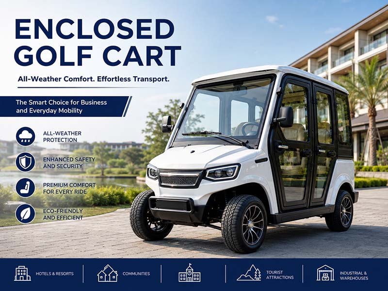 Enclosed golf cart