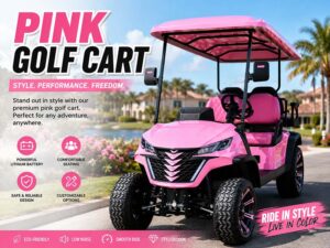 Pink golf cart